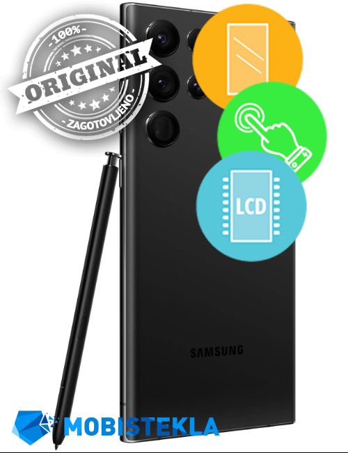 SAMSUNG Galaxy S22 Ultra - Menjava ekrana in stekla - Original