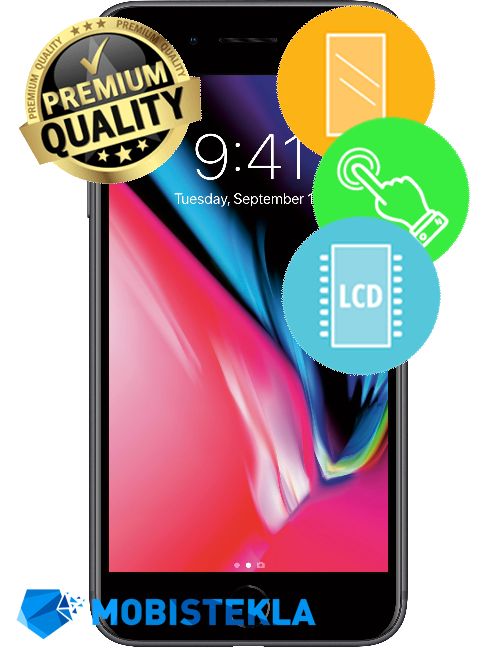APPLE iPhone 8 Plus - Menjava ekrana in stekla - Premium