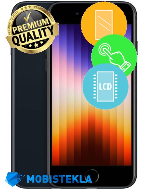 APPLE iPhone SE 2022 - Menjava ekrana in stekla - Premium