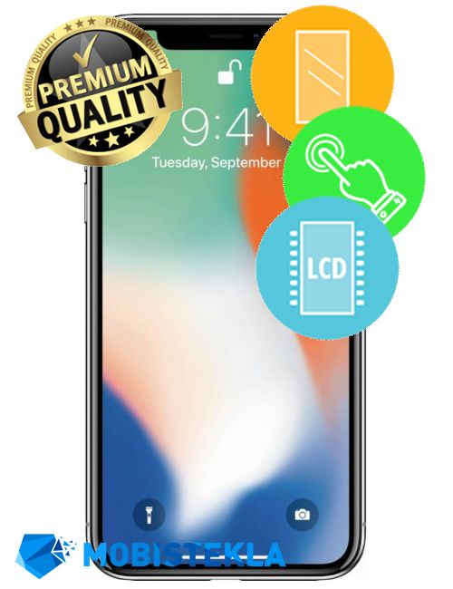 APPLE iPhone X - Menjava ekrana in stekla - Premium