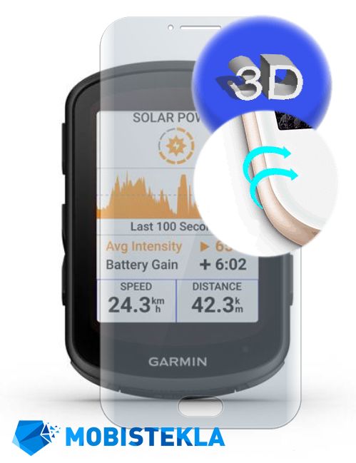 GARMIN Edge 840 Solar - Zaščitno steklo 3D